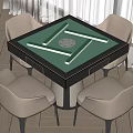 Modern Square Mahjong Table Sports Equipment With Green Surface And Four Chairs