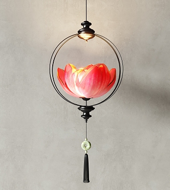 New Chinese Chandelier Lotus Chandelier 3d model