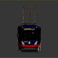 Modern City Train with Blue White Red Livery and Roof Pantograph for Urban Transport