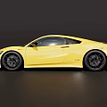 Yellow Modern Sports Coupe With Sleek Aerodynamic Body And Black Alloy Wheels