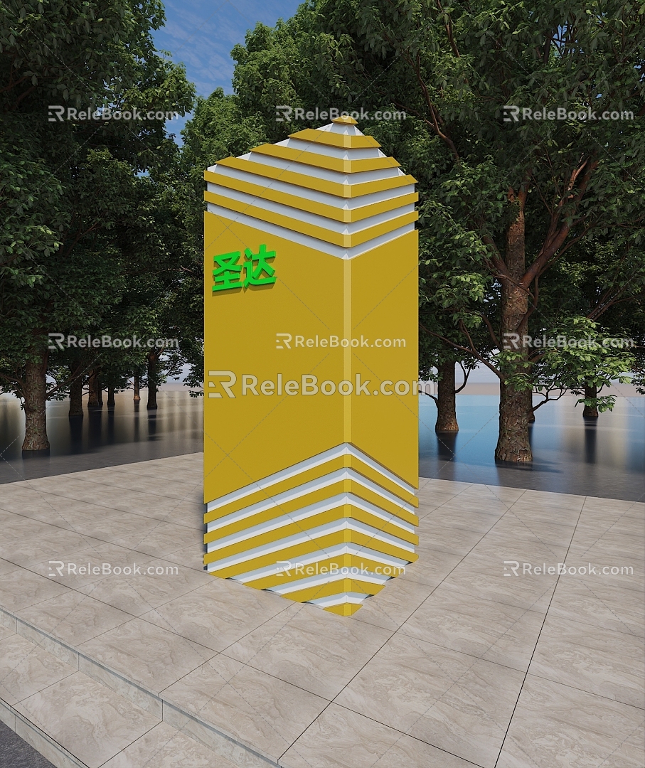 Shopping Mall Package Column Effect Diagram Gate Column Effect Diagram Modeling Column Effect Diagram 3d model