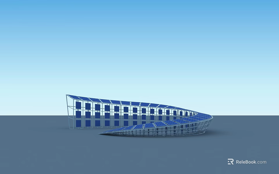 Modern Open Concept Kitchen Interior Featuring Essential Household Appliances And Island 3d model