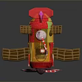 Colorful Cartoon Toy Spacecraft With Astronaut Figure Brown Striped Wings And Cosmic Design