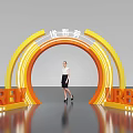 Ubrew Event Entrance Archway With Yellow Structure 3D BREW Letters And Standing Woman
