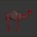 3D Rendered Camel Sculpture With Single Hump And Smooth Gray Surface On Dark Background