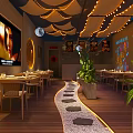Cozy Night Seafood Barbecue Restaurant With Warm String Lights And Comfortable Outdoor Dining Spaces