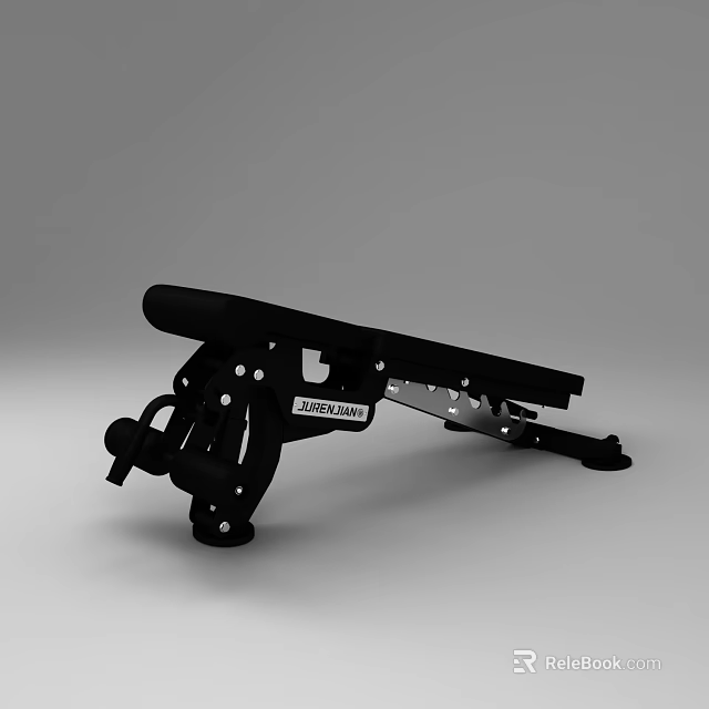 Adjustable Black Fitness Bench With Stable Design For Home Gym Workouts 3d model 