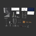 Commercial Equipment Structural Design Drawings With Various Metal Frames Brackets And Panels