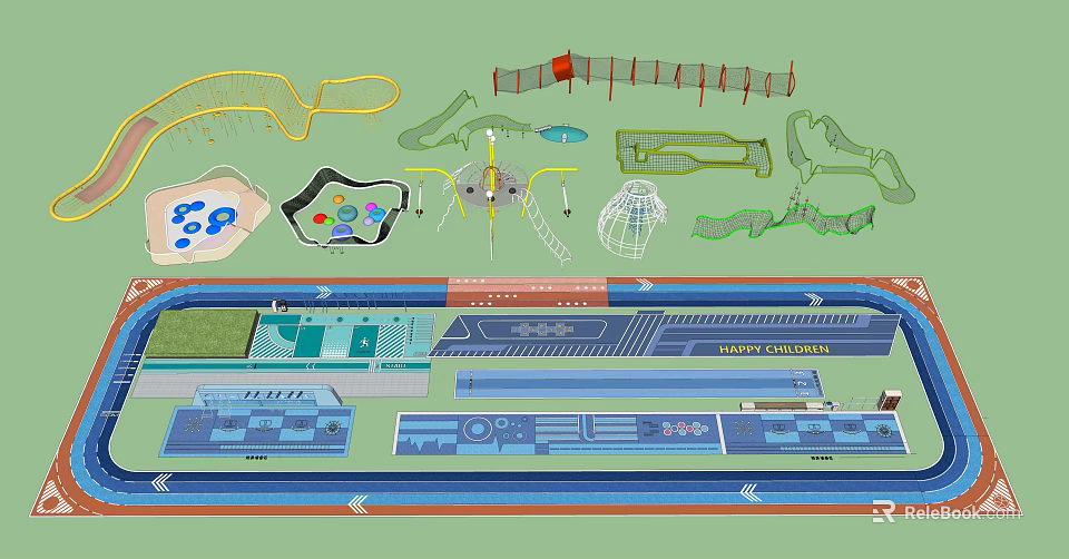 Fire Fighting Access Area Design With Safety Layout And Emergency Access Paths 3d model