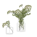 Elegant Transparent Mesh Vase With White Flowers And Green Leaves For Home Decor