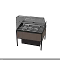 Modern Commercial Kitchen Appliance Glass Cover Display Case With Multiple Trays And Metal Stripe Design