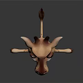 Cute Giraffe Doll 3D Model With Brown White Spots Big Blue Eyes And Outstretched Arms
