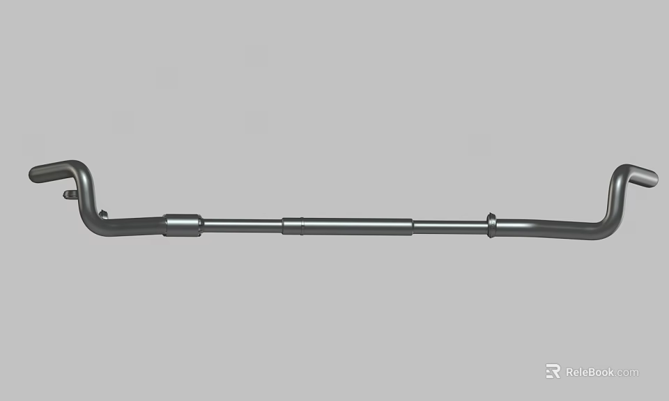 Durable Curved Metal Rod With Connecting Segments And Cylindrical Parts Structure Design 3d model 