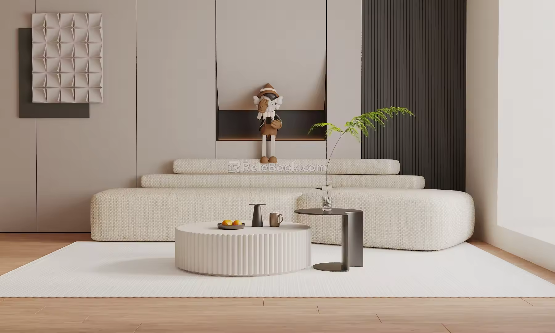 Three-seat sofa 3d model