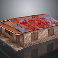 Rustic Small Wooden House With Rusty Red And Blue Roof Wooden Siding And Windows