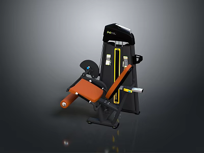 Modern Multifunctional Fitness Training Chair With Black Frame And Orange Seat 3d model