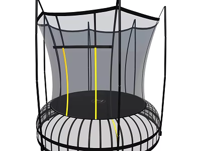 Outdoor Round Trampoline With Safety Net For Kids Play Equipment 3d model