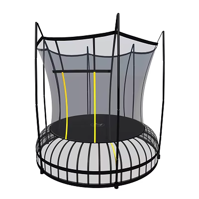 Outdoor Round Trampoline With Safety Net For Kids Play Equipment 3d model