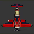 Red Blue And White Toy Airplane Model With Propeller On Dark Background