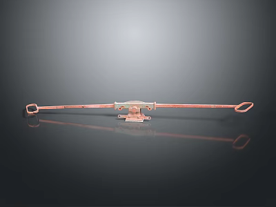 Copper Metallic Tool With Double Loop Ends And Reflective Surface On Dark Background 3d model