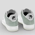 White And Gray Casual Sneakers With Lace Up Design And Brand Logo Details