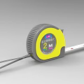 Practical 2 Meters Precision Hardware Tool Retractable Tape Measure with Yellow and Gray Steel Blade