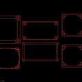 Decorative Line Frames With Geometric Ornaments In Various Styles On Black Background 3d model