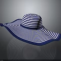 Stylish Blue And White Striped Wide Brim Sun Hat For Summer Outfits