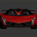 Red Super Sports Car With Streamlined Design Black Accents And Rear Spoiler