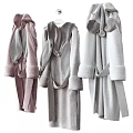 Fluffy Rabbit Ear Onesie Loungewear in Pink Gray And Light Gray Soft Cozy Pajamas