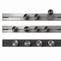 Three Stainless Steel Kitchen Control Strips With Round Knobs Modern Design