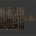 Rustic Wooden Building With Dilapidated Roof Stilt Supported Structure And Wooden Stairs
