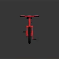Red Bicycle With Black Seat And Black Tires In Simple Modern Design