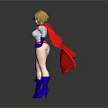 Game And Movie Character Blonde Hair Red Cape White Top Blue Boots Dynamic Heroic Pose