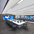 Modern Monitoring Room Science and Technology Command Center 3d model