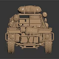 Golden Off Road Vehicle Model With Open Frame Roof Luggage And Large Rugged Tires