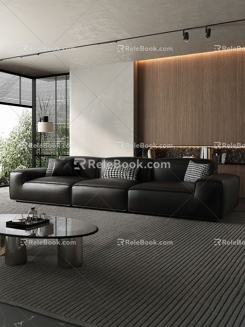 Modern three-seat sofa 3d model