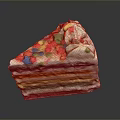 Rainbow Colored Cake With Layers Of Cream Topped With Colorful Sprinkles