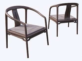 New Chinese Outdoor Dining Chair 3d model