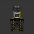 Yellow Tracked Mechanical Vehicle Model With Snow Base And Details