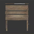 Rustic Wooden Sign With Stacked Wooden Planks And Side Posts Plus Top Crossbar