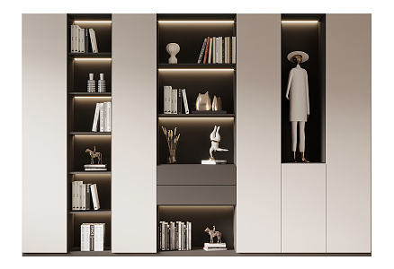 Modern bookcase 3d model