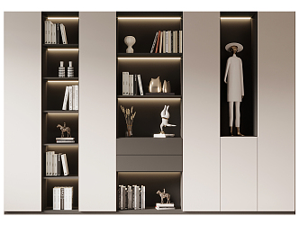 Modern bookcase 3d model