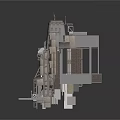 Industrial Building Design Featuring Multi level Metal Structure Chimneys And Pipes
