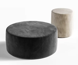 Cassina Sofa Stool Low Stool Round Stool Fabric Round Stool 3d model