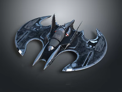 Futuristic Batmobile Featuring Sleek Bat Wing Design And Streamlined Black Body 3d model