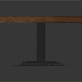 Square Wooden Table With Mahogany Tabletop And Black Metal Geometric Base