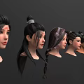 Diverse 3D Male Character Models With Various Costumes Head Models And Weapons