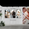 Commercial Wedding Photo Exhibition Equipment With Spotlights And Flower Decorations