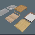 Various Home Living Serving Trays And Portable Wooden Tables With Handles And Divided Compartments